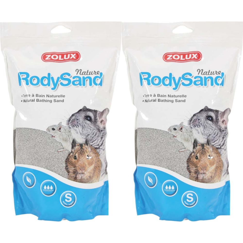Terre à bain pour chichillas rody sand 2l (lot de 2)