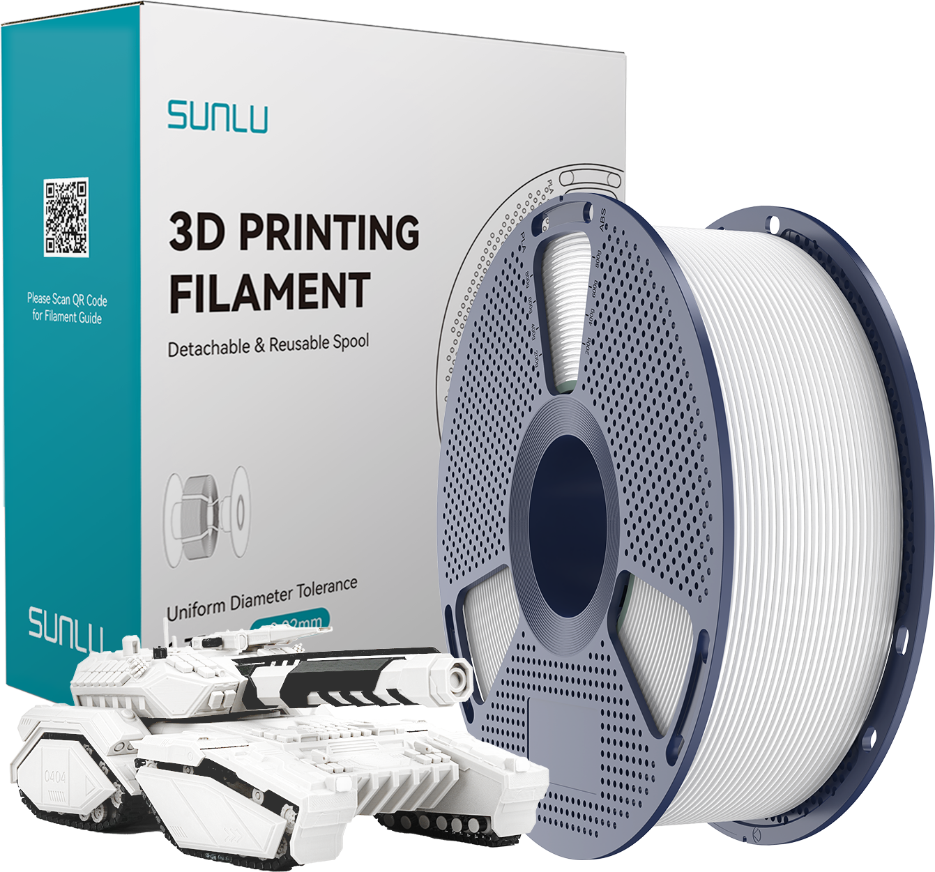 SUNLU  PLA White, 1,75 mm / 1000 g    Biologisch abbaubares PLA Material