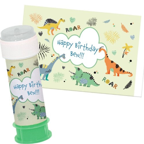 Bellenblaasetiket dino's - 6st