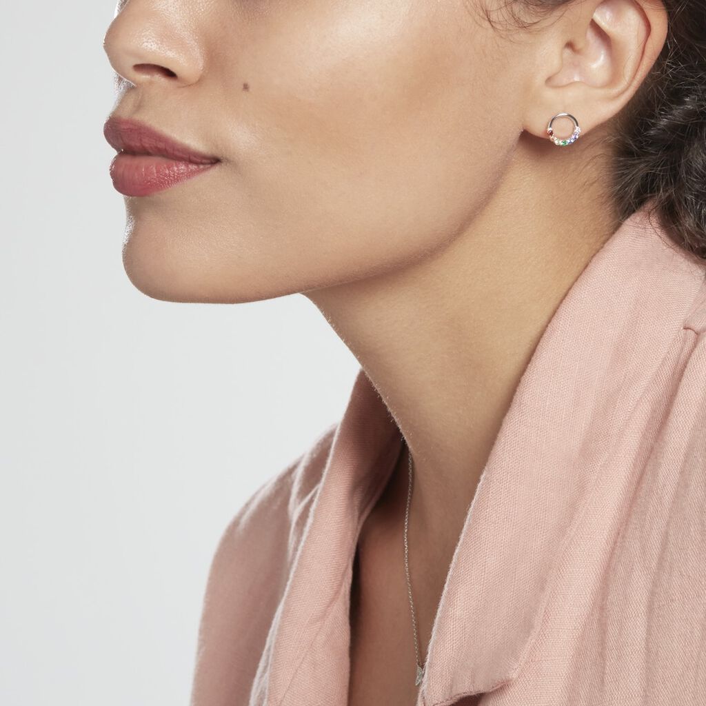 Boucles D'oreilles Puces Argent Blanc Giustino Oxydes De Zirconium