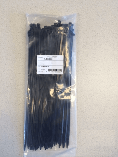 Tie-Wraps Kabelbinders 4,8 x 302 mm (Verpakt per 100 stuks)