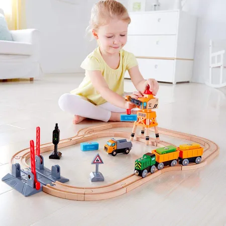 Hape Bahnübergang & Kran-Set