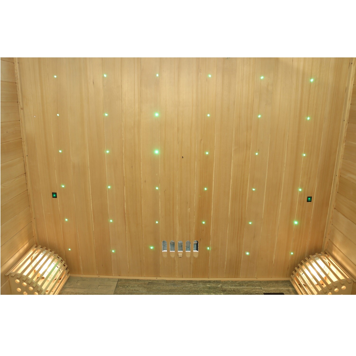 Dewello® Finnische Traditionelle Sauna SARNIA PLUS 180cm x 140cm inkl. 6 KW Harvia Ofen, inkl.Aufguss-Set, Sanduhr, Thermometer