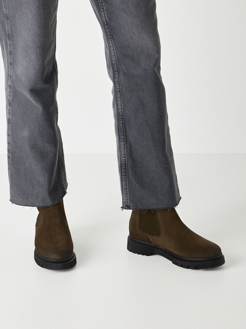 Leren Chelseaboot - khaki