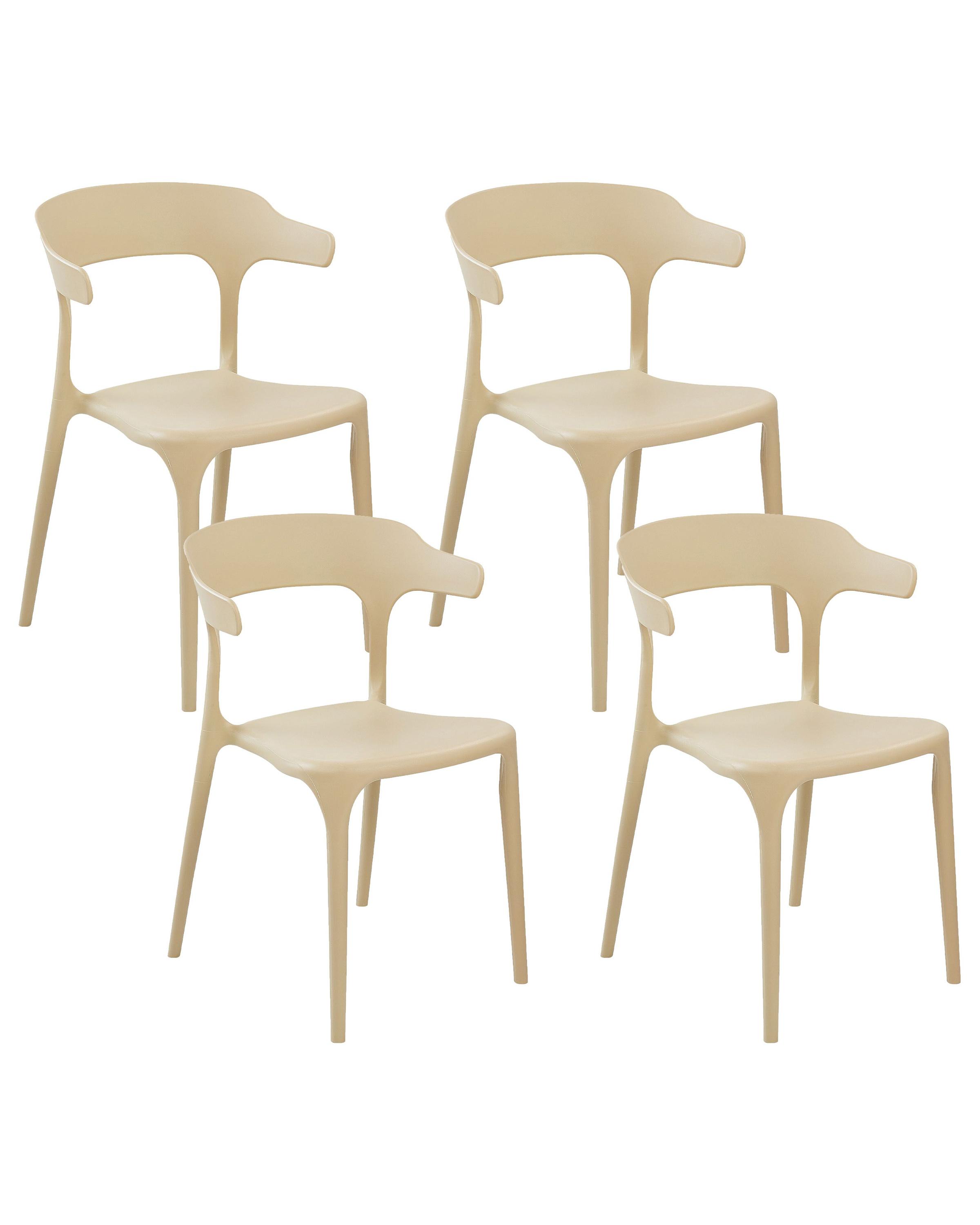 Set van 4 tuinstoelen GUBBIO Zandbeige