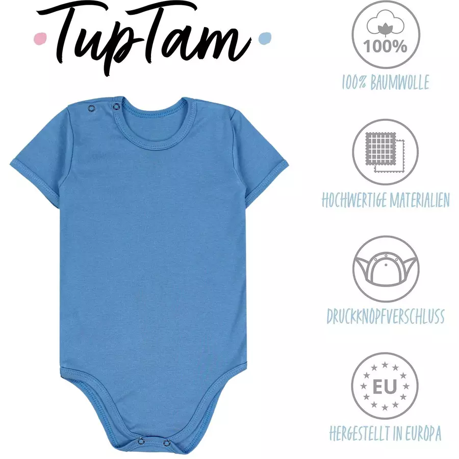 TupTam Kinder Unisex Kurzarm Body 3er Set blaugrün