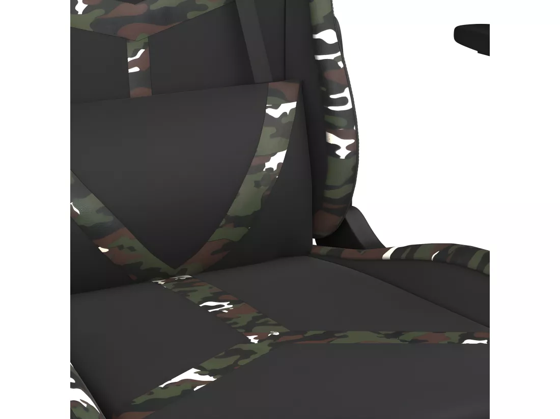Chaise de jeu de massage repose-pied Noir&Camouflage Similicuir