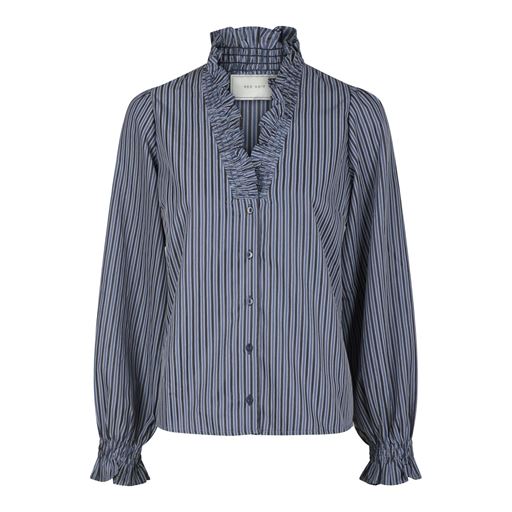 Neo Noir Brielle Twill Stripe Bluse, Dusty Blue, 40