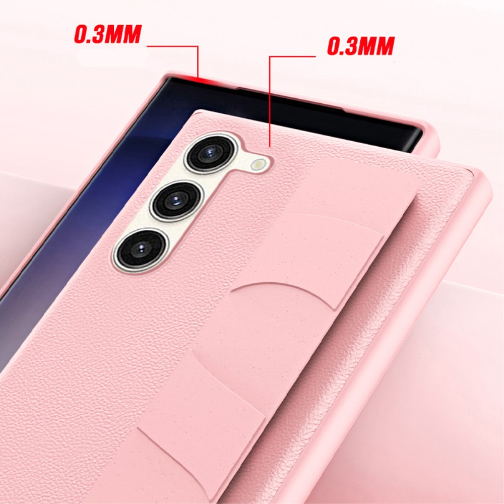 Samsung Galaxy S22 5G Gummi Case Hülle Litchi Look mit Handschlaufe - Schwarz