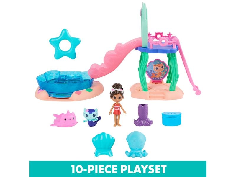 Spinmaster Spielfigurenset Gabby’s Dollhouse Pool Adventure Pool-Spielset mit Farbwechseleffekt
