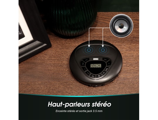 AUGUST - Lecteur cd portable mp3 rechargeable avec haut parleur- se1...