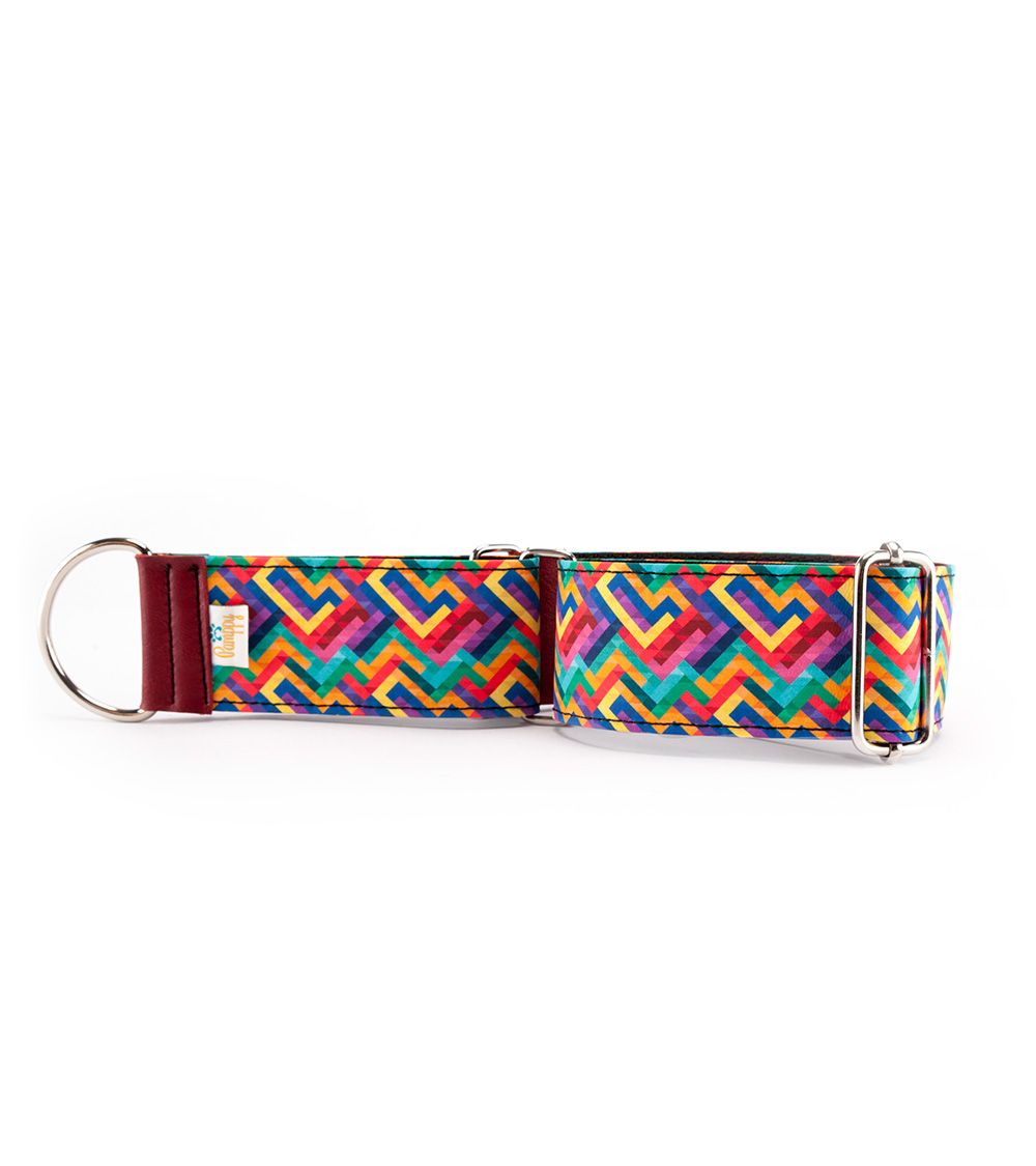 Coleira ajustável multicolorida para cães Pamppy Galgo Speedy Pixel