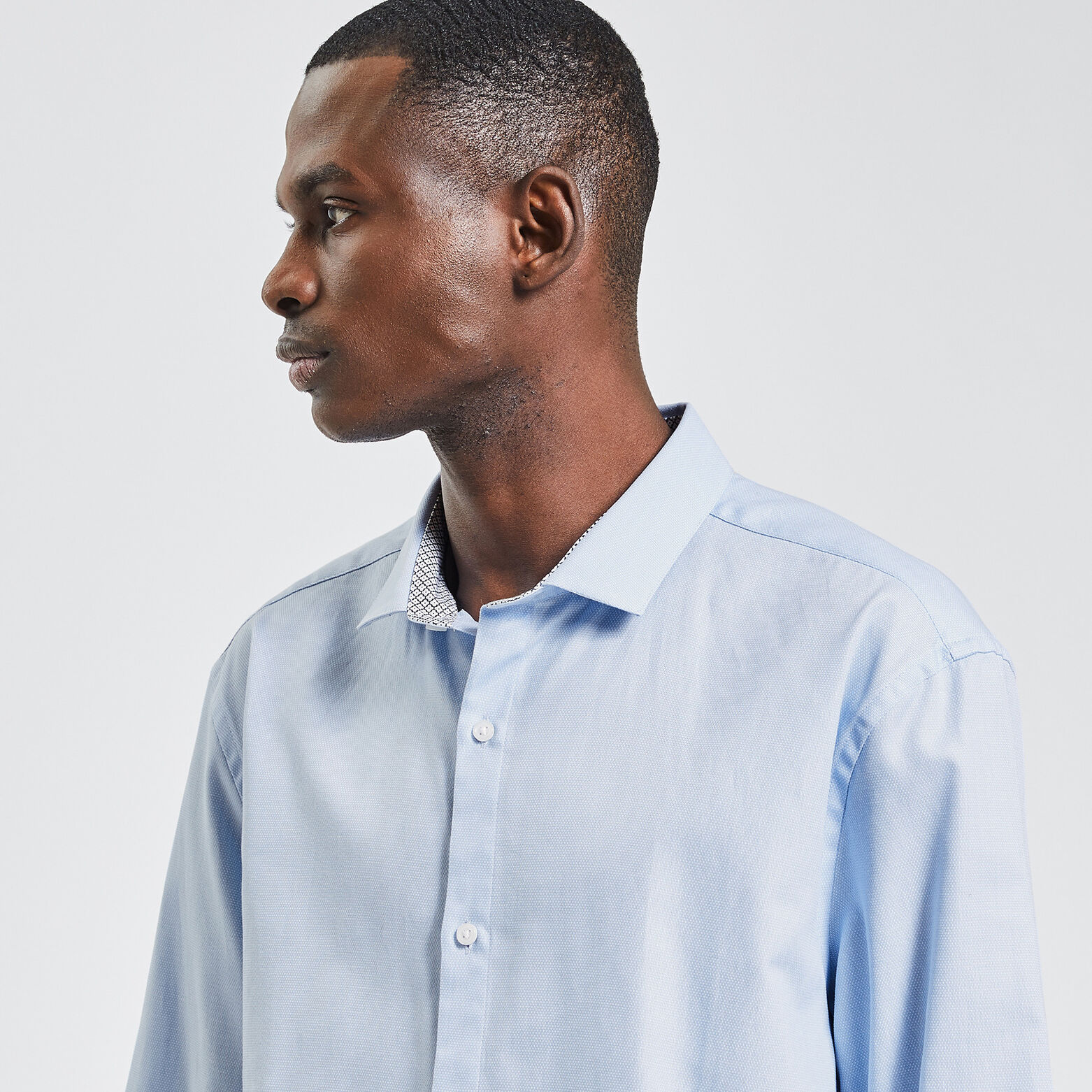 Chemise regular unie coton biologique Bleu clair