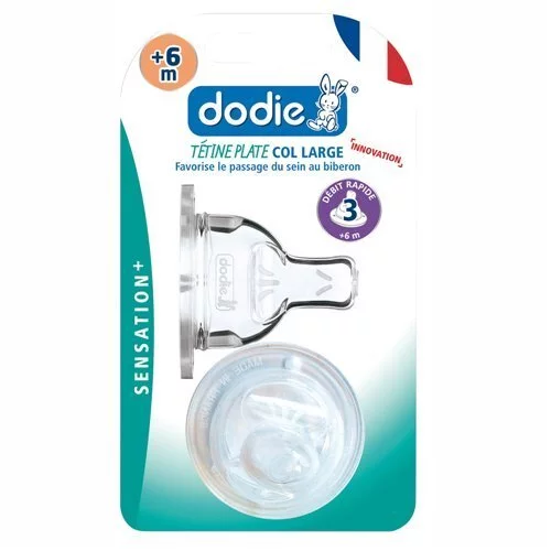 Sensation+ tétines plate col large 6 mois et + débit 3 rapide – X 2