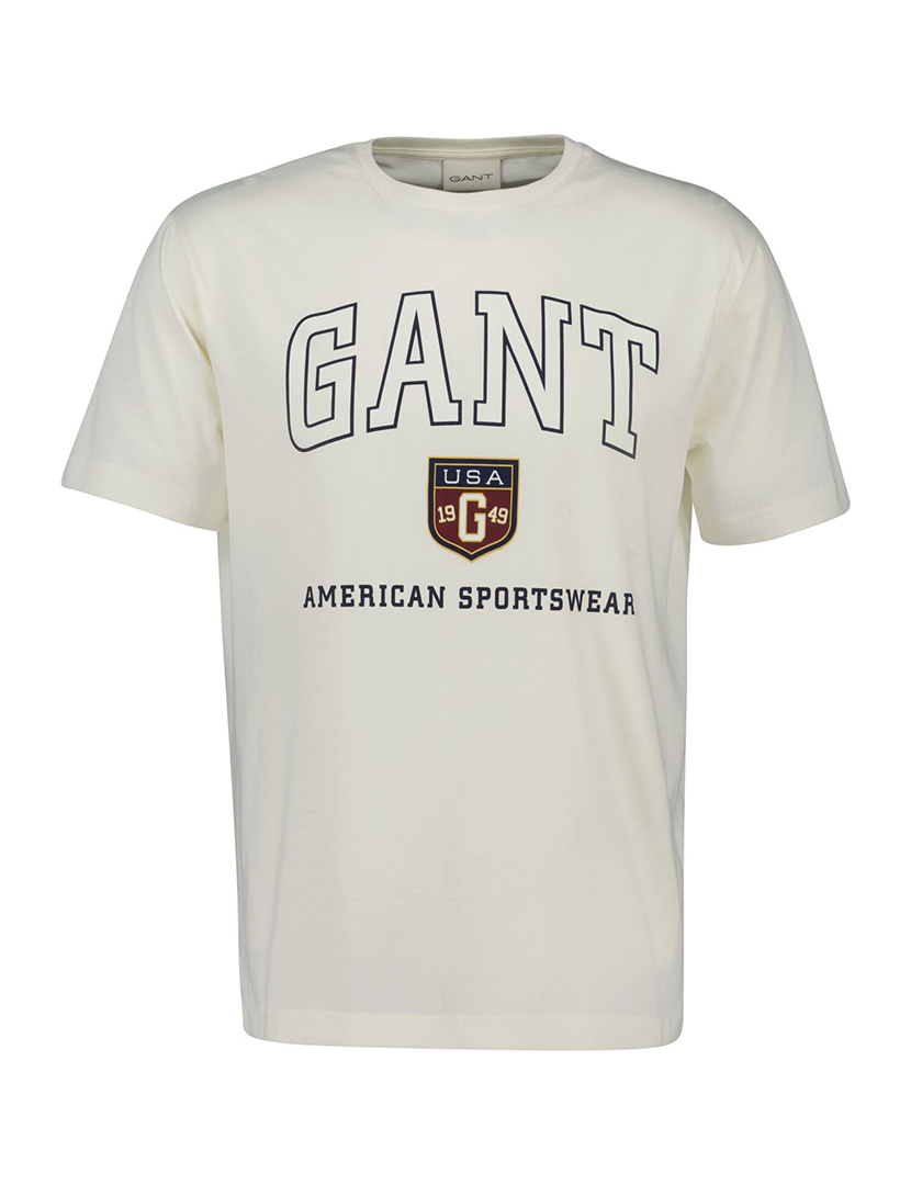 Printed Crest Shield Beige T-Shirt
