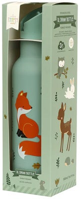 A Little Lovely Company Stainless steel XL Vannflaske, Forest friends