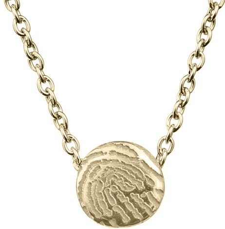 Gouden ronde vingerafdruk hanger met ketting
