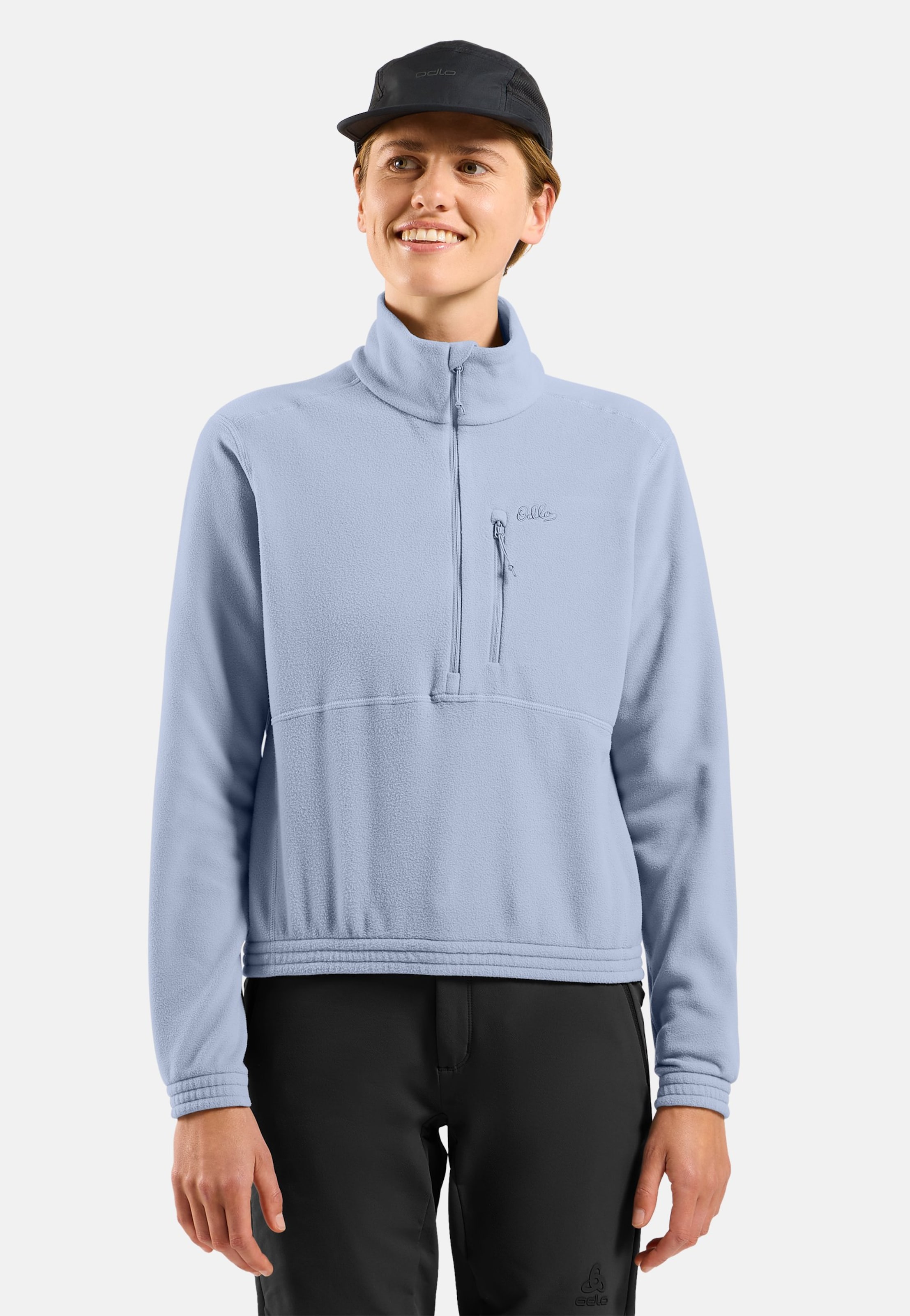 Klassischer Essentials Multisport Mid Layer aus Fleece mit Halbreissverschluss in Blue heron