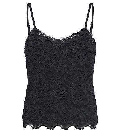 Rosemunde Top - Spitze Strap Top - Schwarz