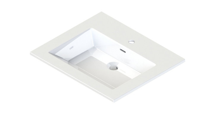 Plan vasque resine blanc Pamili 60cm