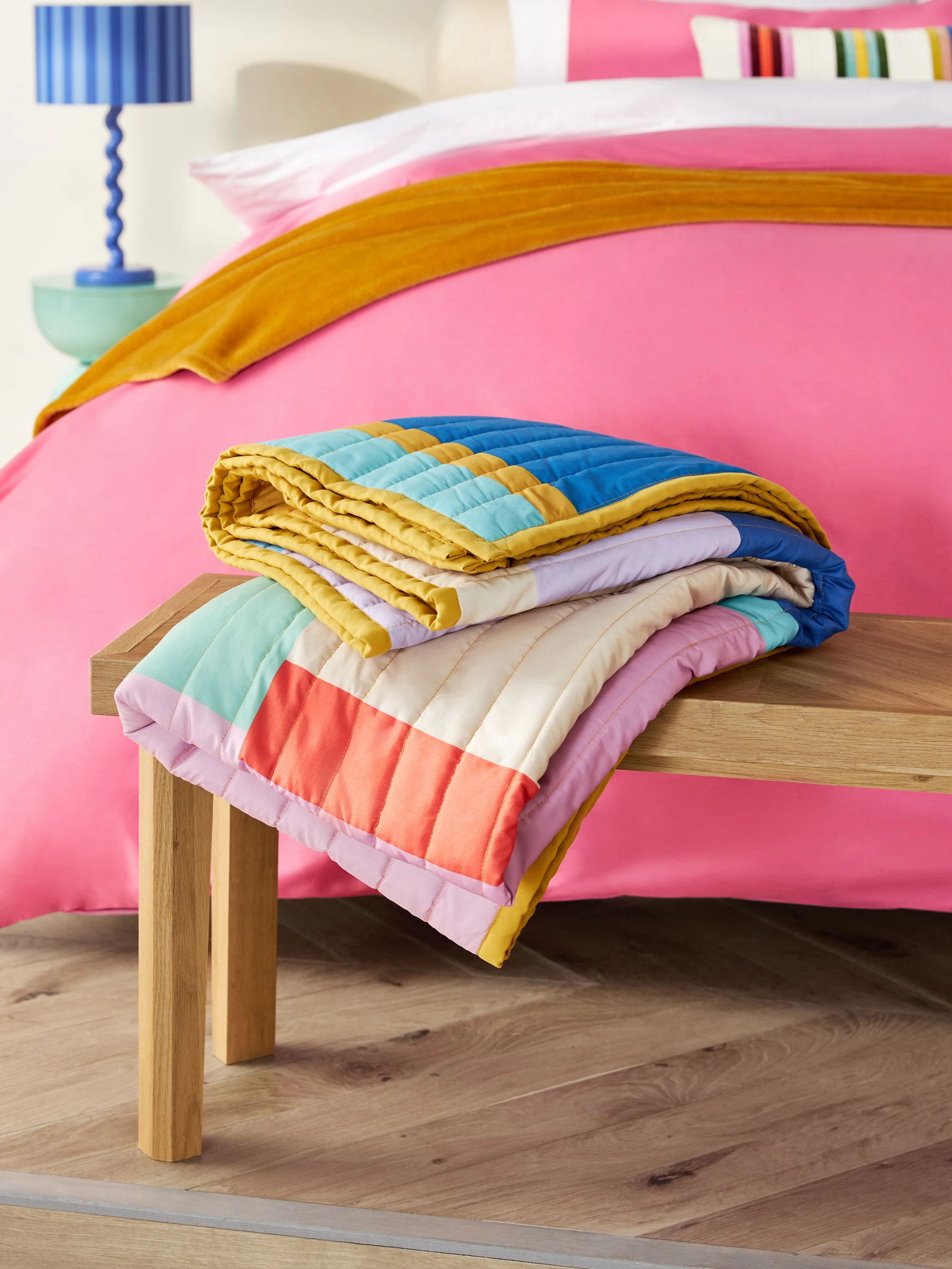 Joy Stripe Quilted Bedspread