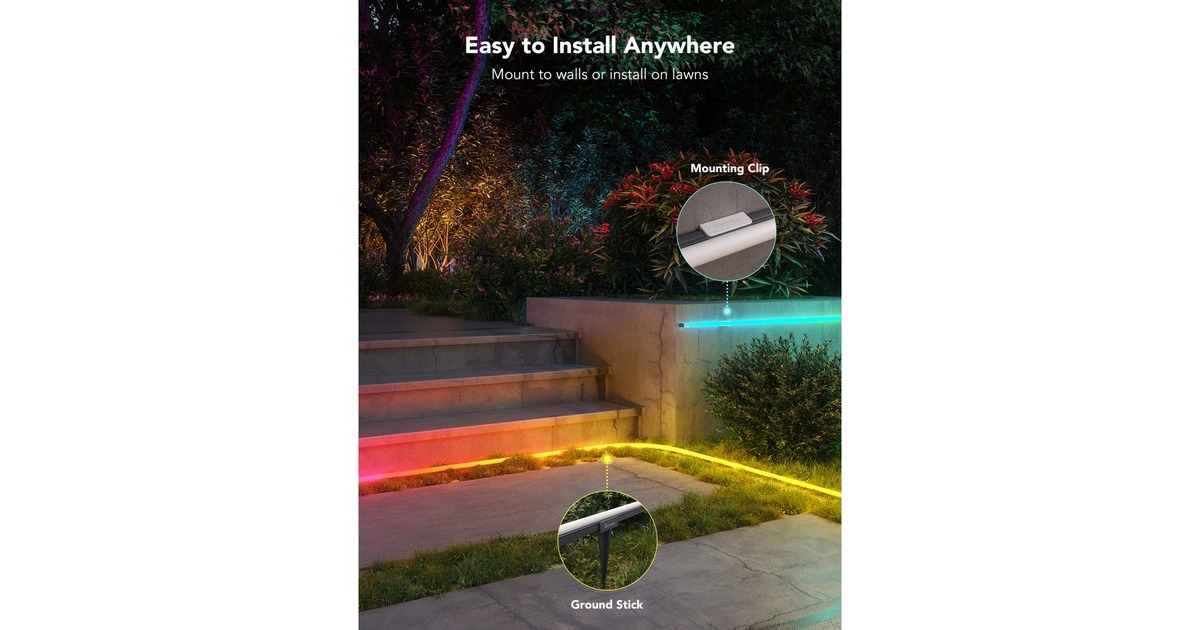 GoveeRGBIC Outdoor Neon Rope Light sfeerverlichting  (10 meter, 2,4GHz wifi + Bluetooth)
