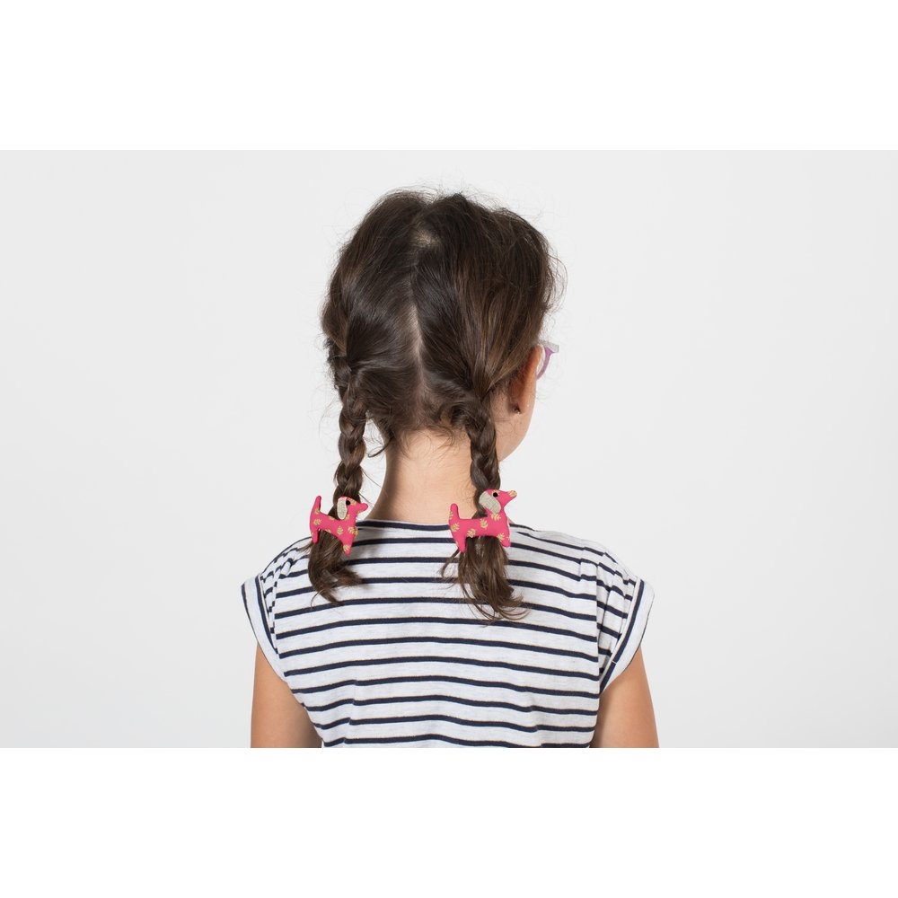 Barrette Basset Feuillage Or Rose