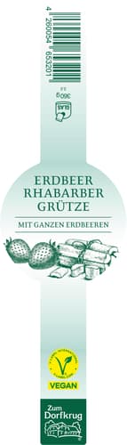 Zum Dorfkrug Erdbeer-Rhabarber-Grütze