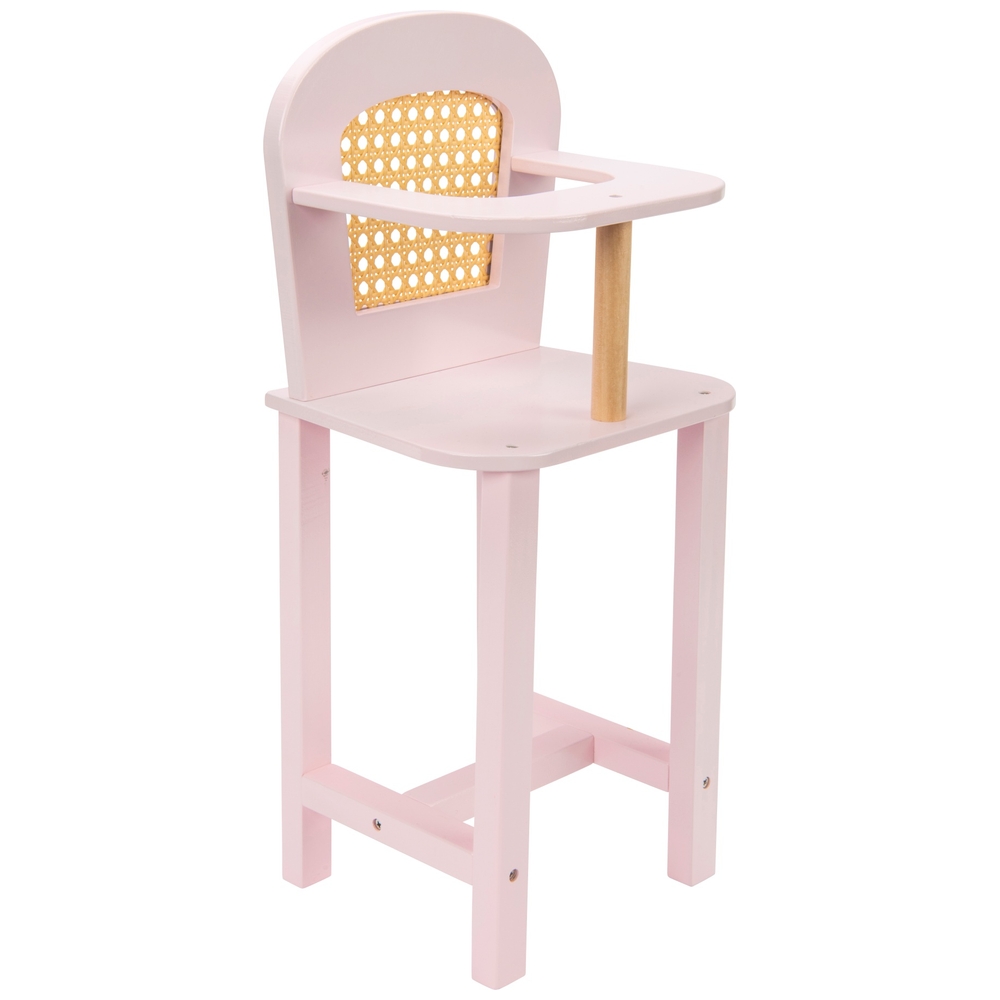 Dimples Puppenhochstuhl aus Holz und Rattan