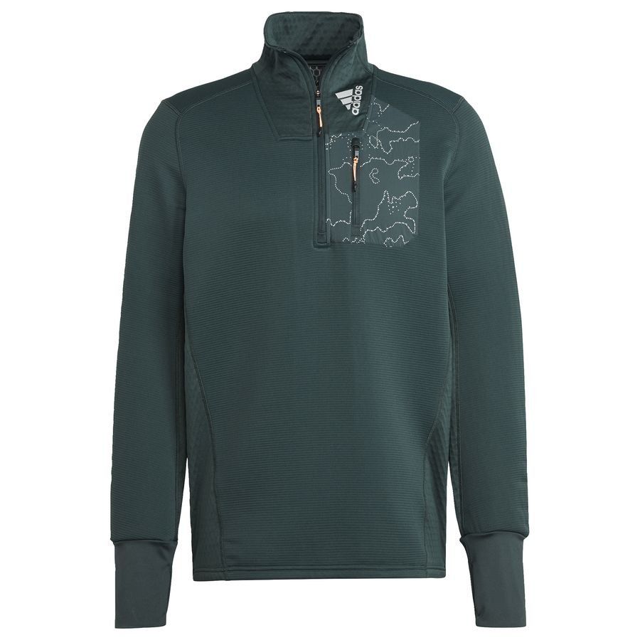 adidas Haut Running X-City COLD.RDY Fermeture Éclair 1/4 - Vert/Orange