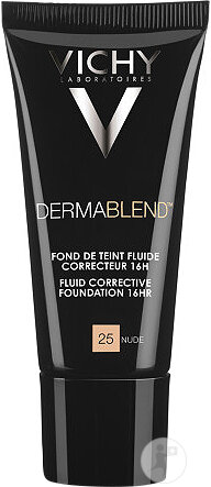 Vichy Dermablend Fond De Teint Fluide Correcteur 16h Peaux Grasses Impures 25 Nude Tube 30ml