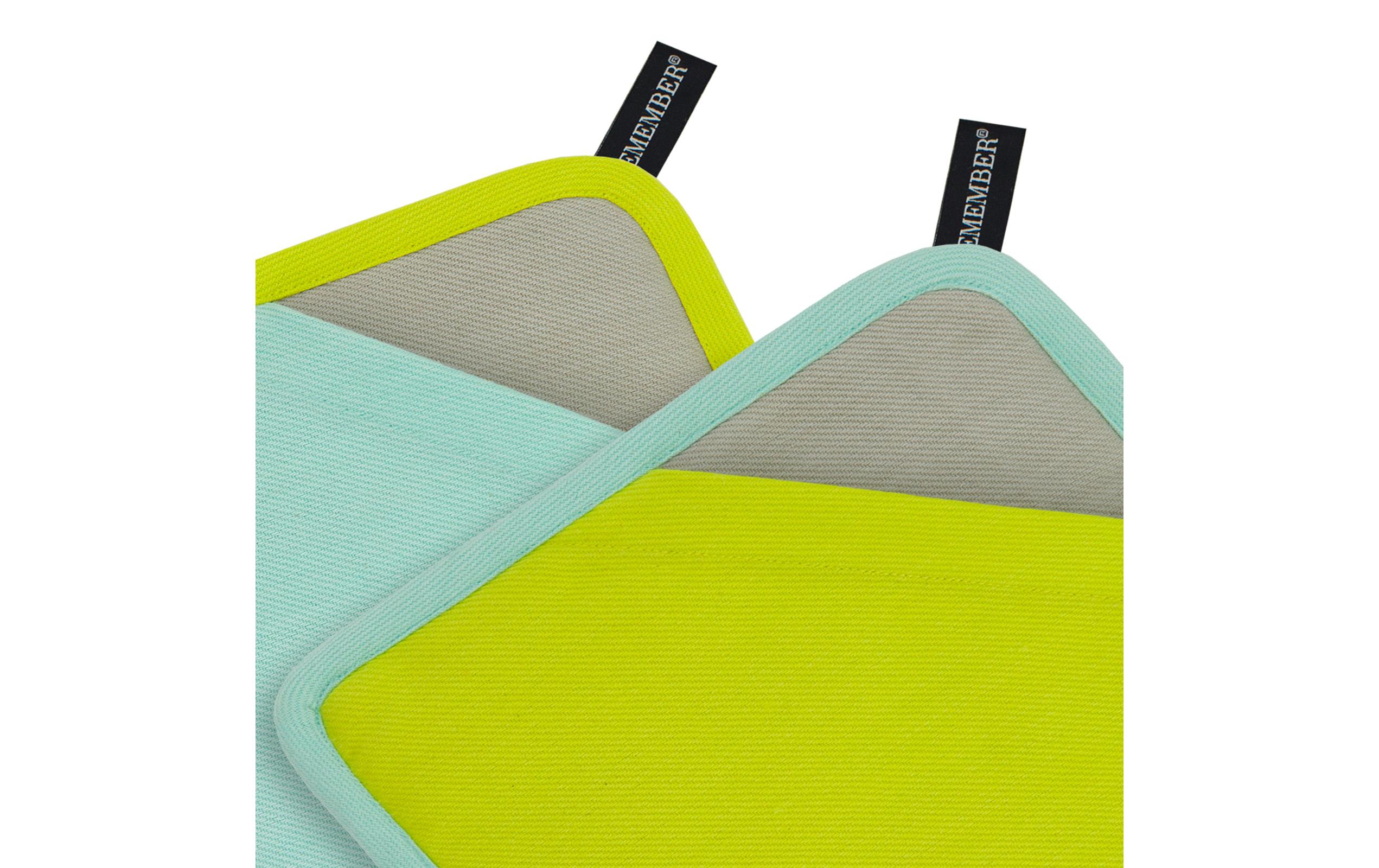Topflappen Lemon Grau/Lime Green Metallic/MintTopflappen-Set