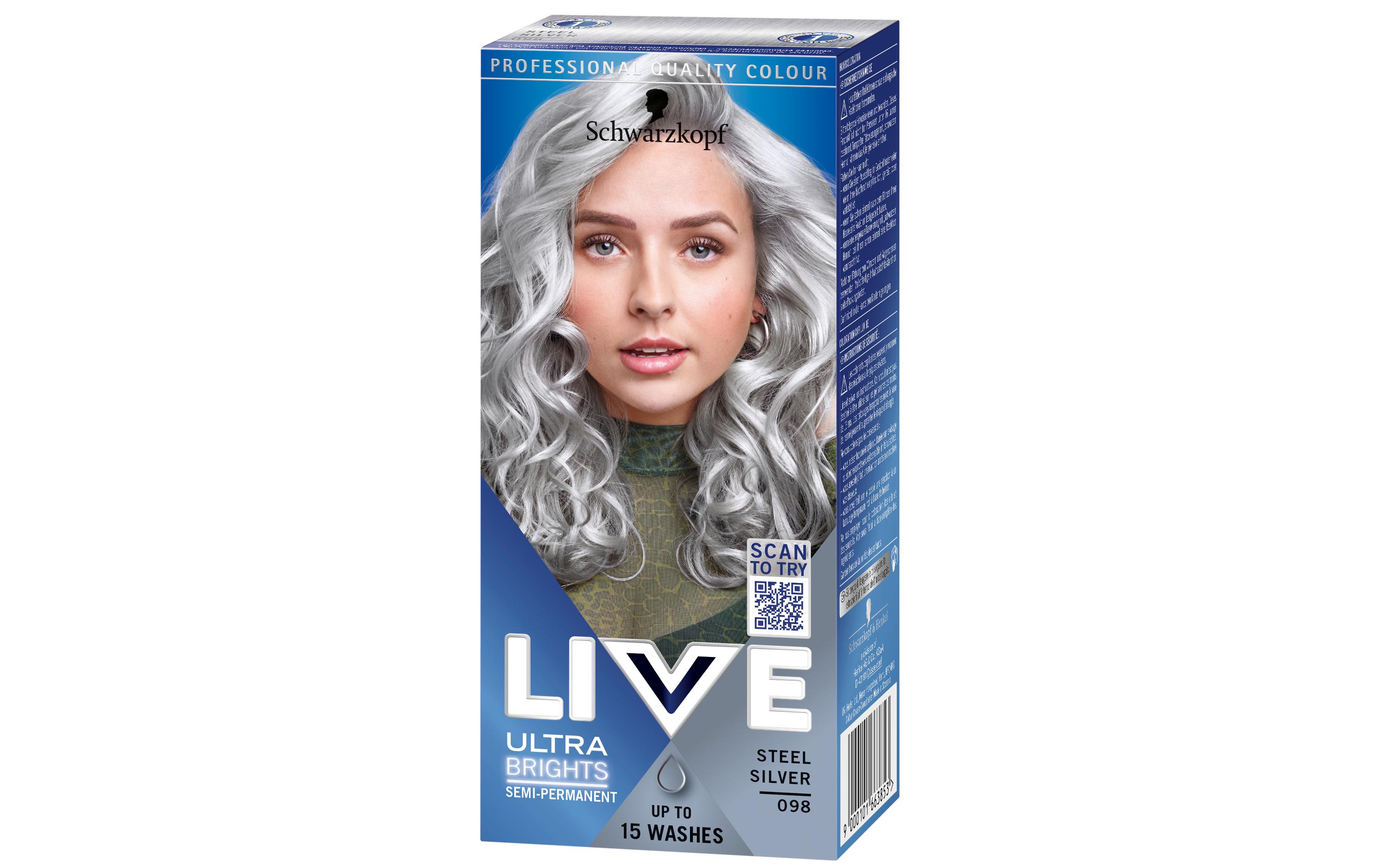 Haarcoloration Ultra Brights 098 Steel SilverIntensive oder pastelle Haarfarbe je nach Wahl