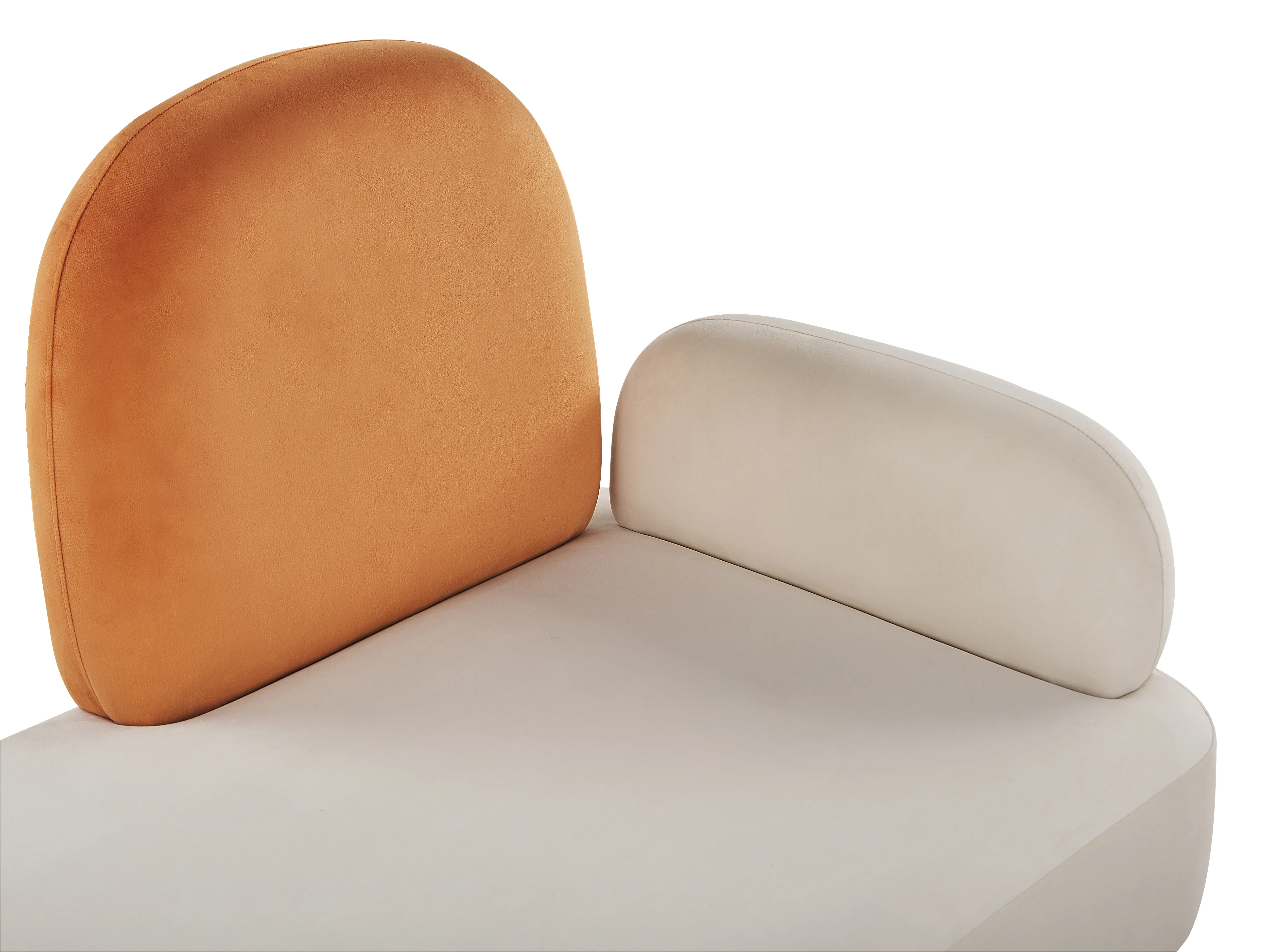 Rechtszijdige chaise longue ARCEY Fluweel Oranje