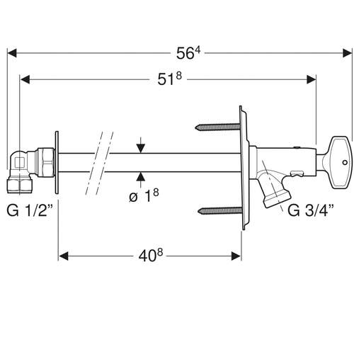 Geberit 300 vorstvrije buitenkraan 40cm