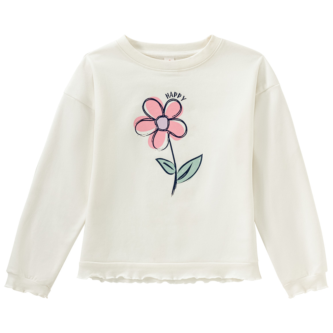 Topolino Mädchen Sweatshirt mit Blumen-Motiv weiss