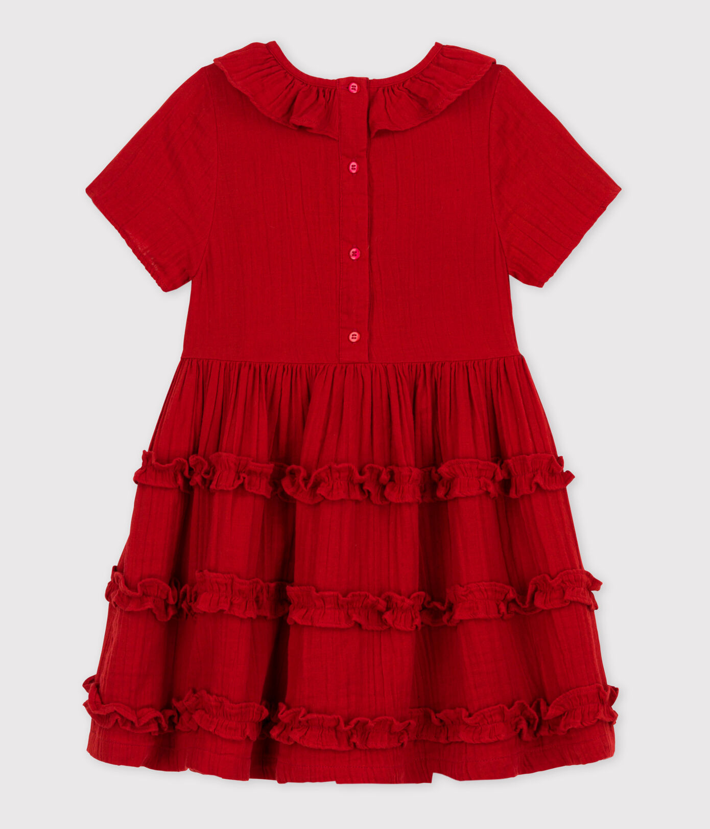Robe manches courtes en gaze de coton enfant fille