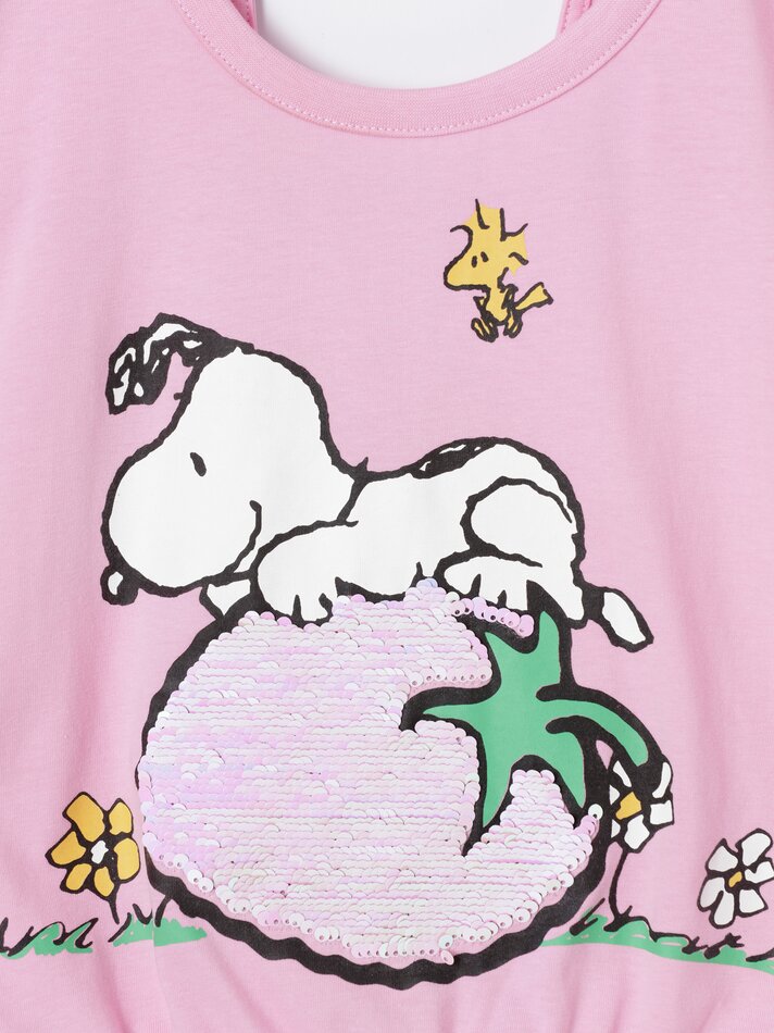 Camiseta Snoopy Peanuts™ com cintura elástica - Rosa