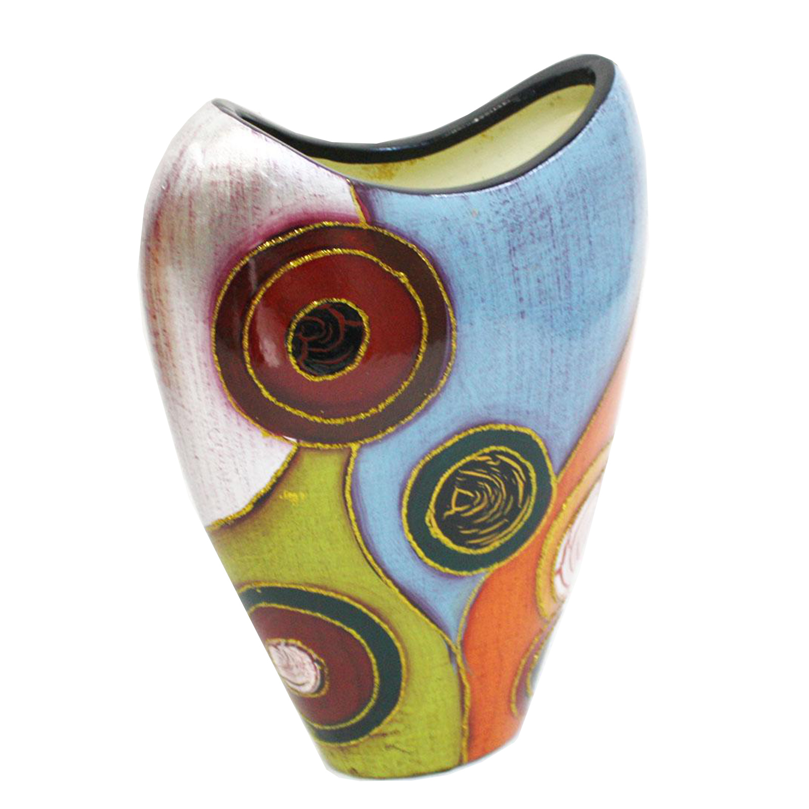 Deko-Vase - bunt - Keramik - 32 cm