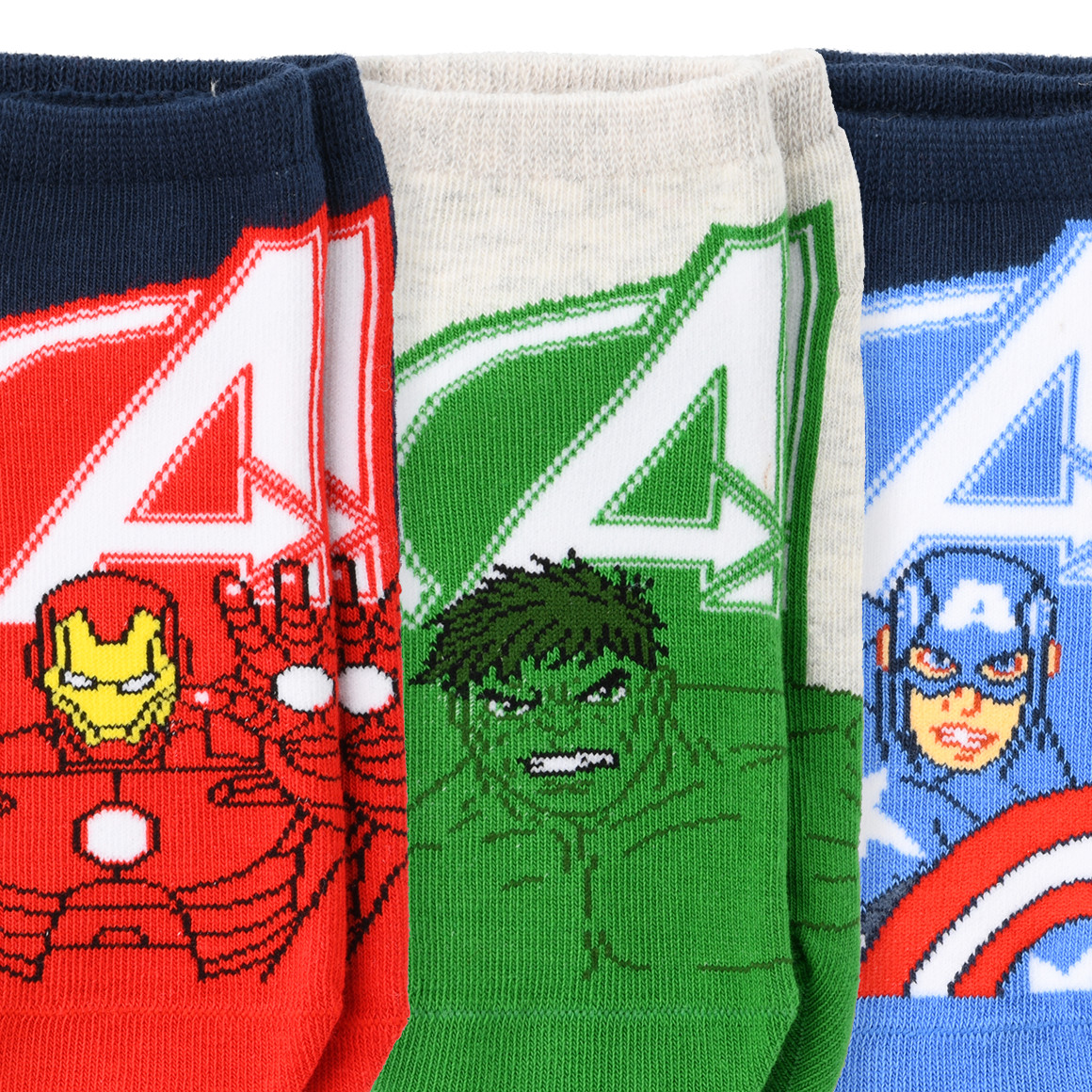Topolino 3 Paar MARVEL Avengers Socken im Set rot / grün / blau
