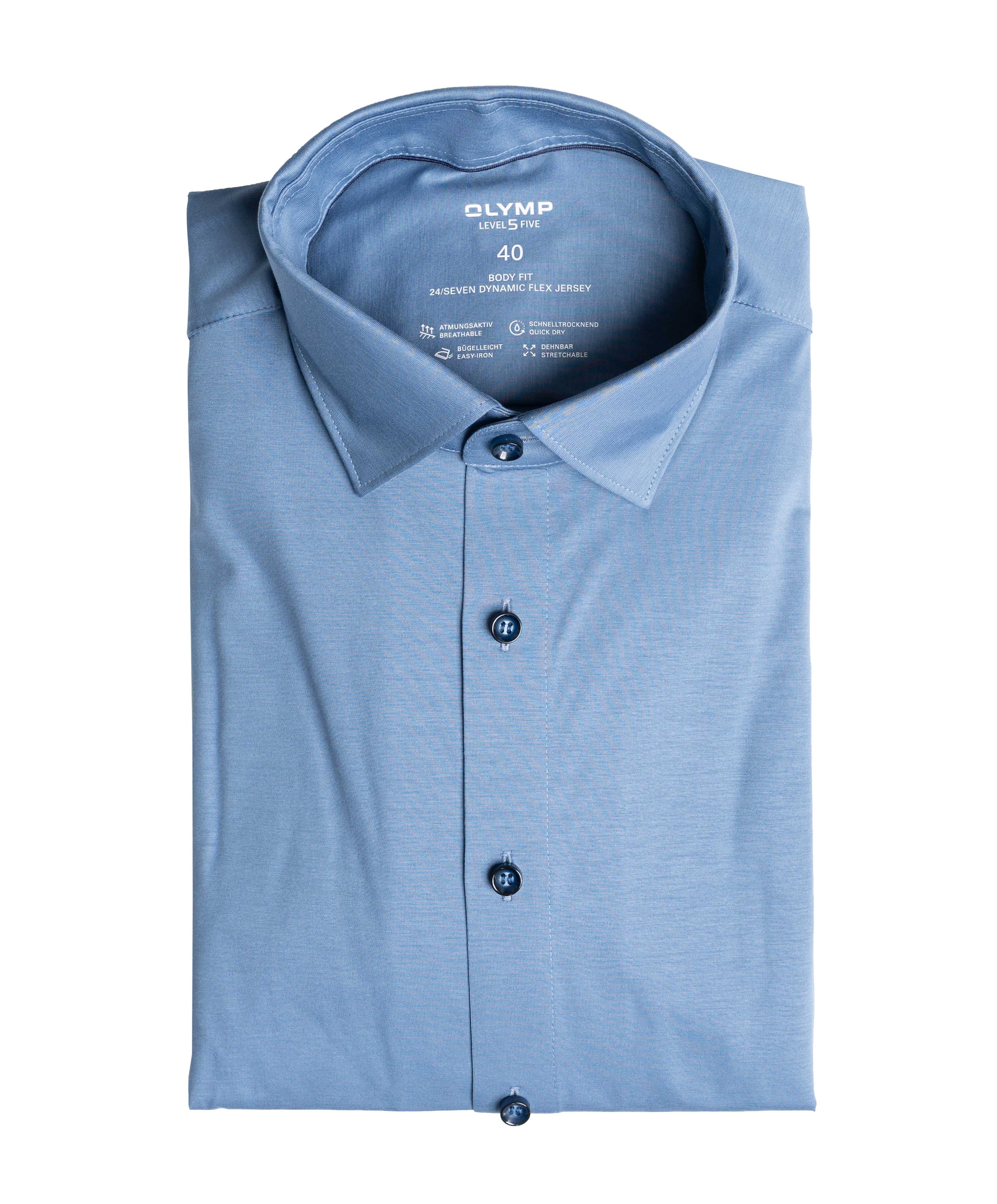 Olymp Level 5 Heren overhemd lange mouw blauw