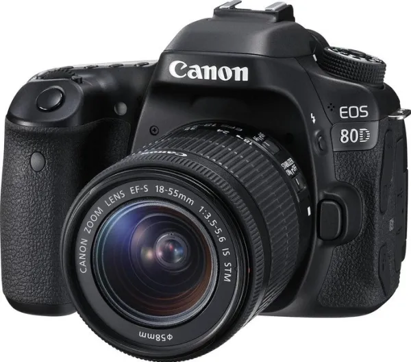 Canon EOS 80D - Digitalkamera - SLR - 24.2 MP - APS-C - 1080p / 60 fps - 3x optisk zoom EF-S 18-55 mm IS STM objektiv - Wireless LAN, NFC