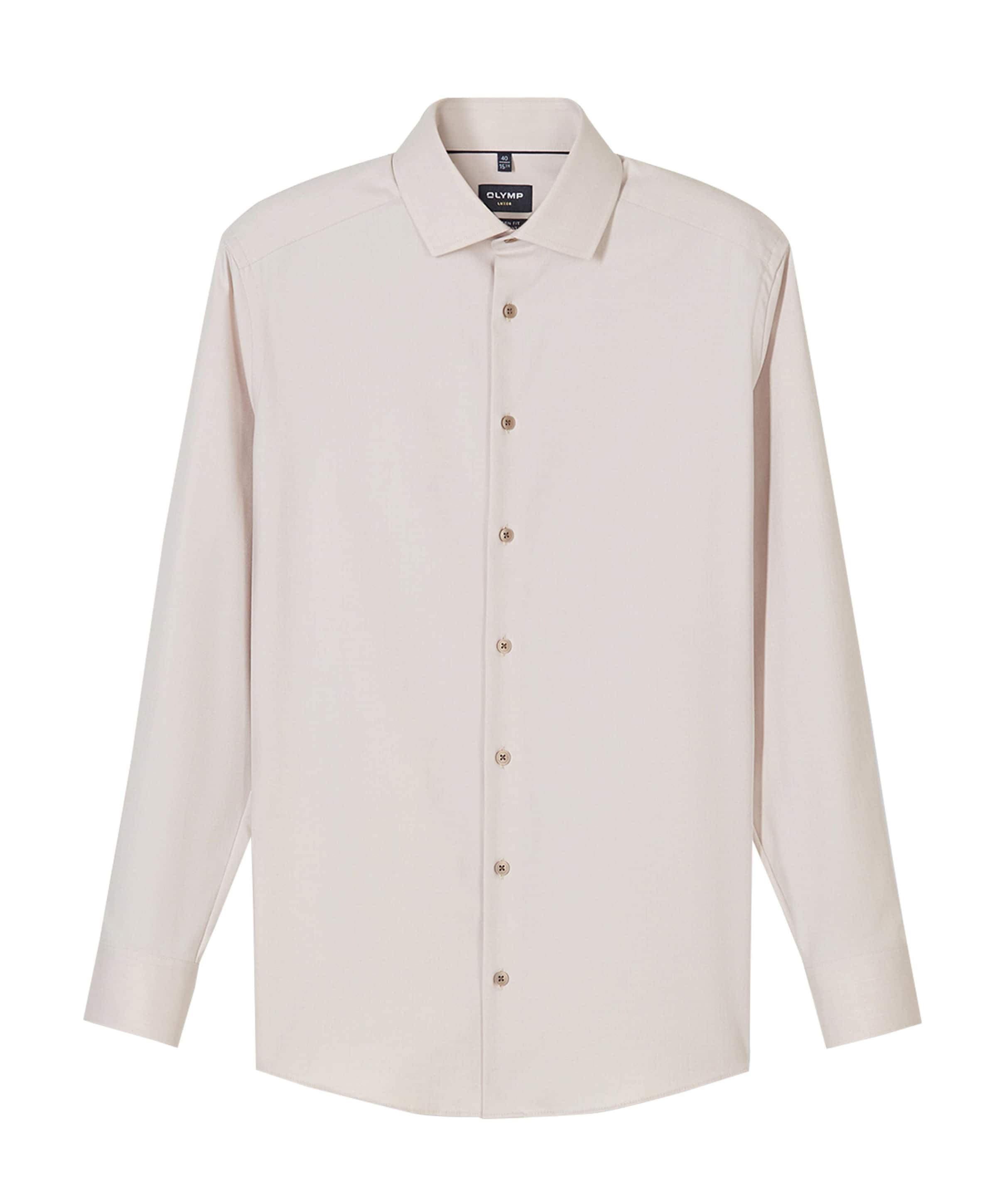 Olymp Modern fit Luxor Heren overhemd lange mouw beige