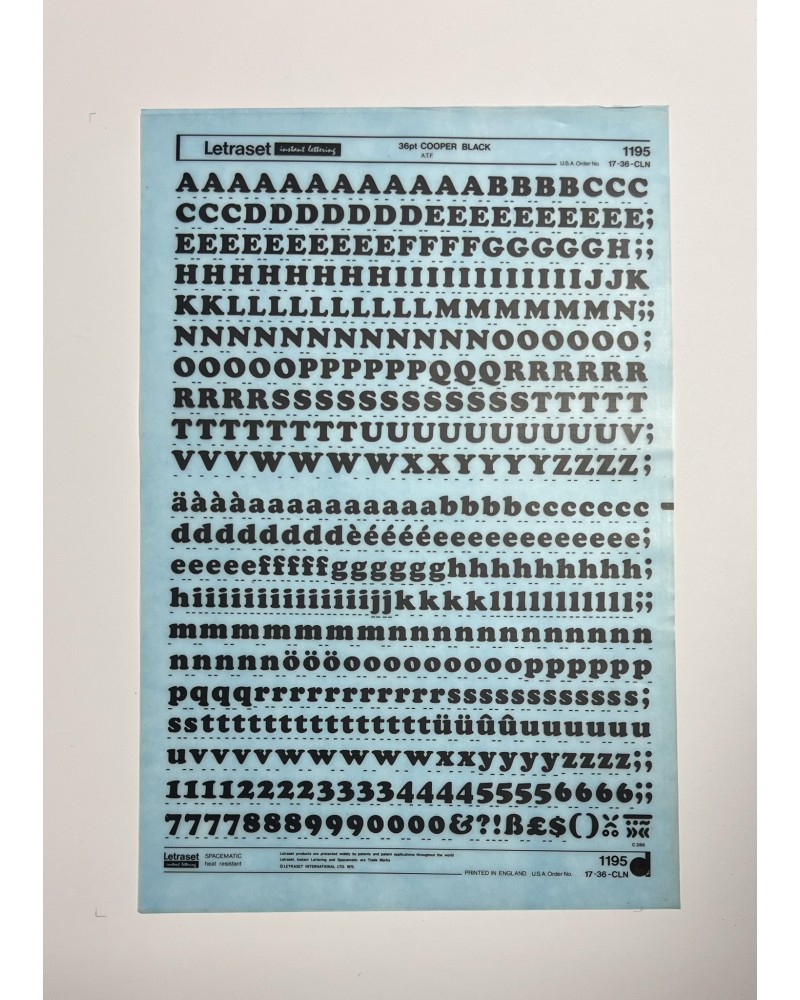 letraset-1195- COOPER BLACK - 36pt