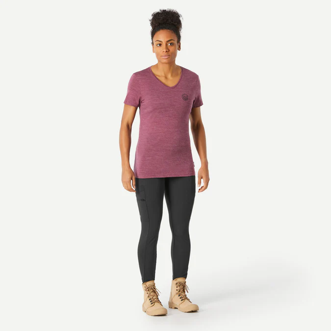 Decathlon Forclaz - Camiseta feminina Forclaz Travel 500 em lã merino
