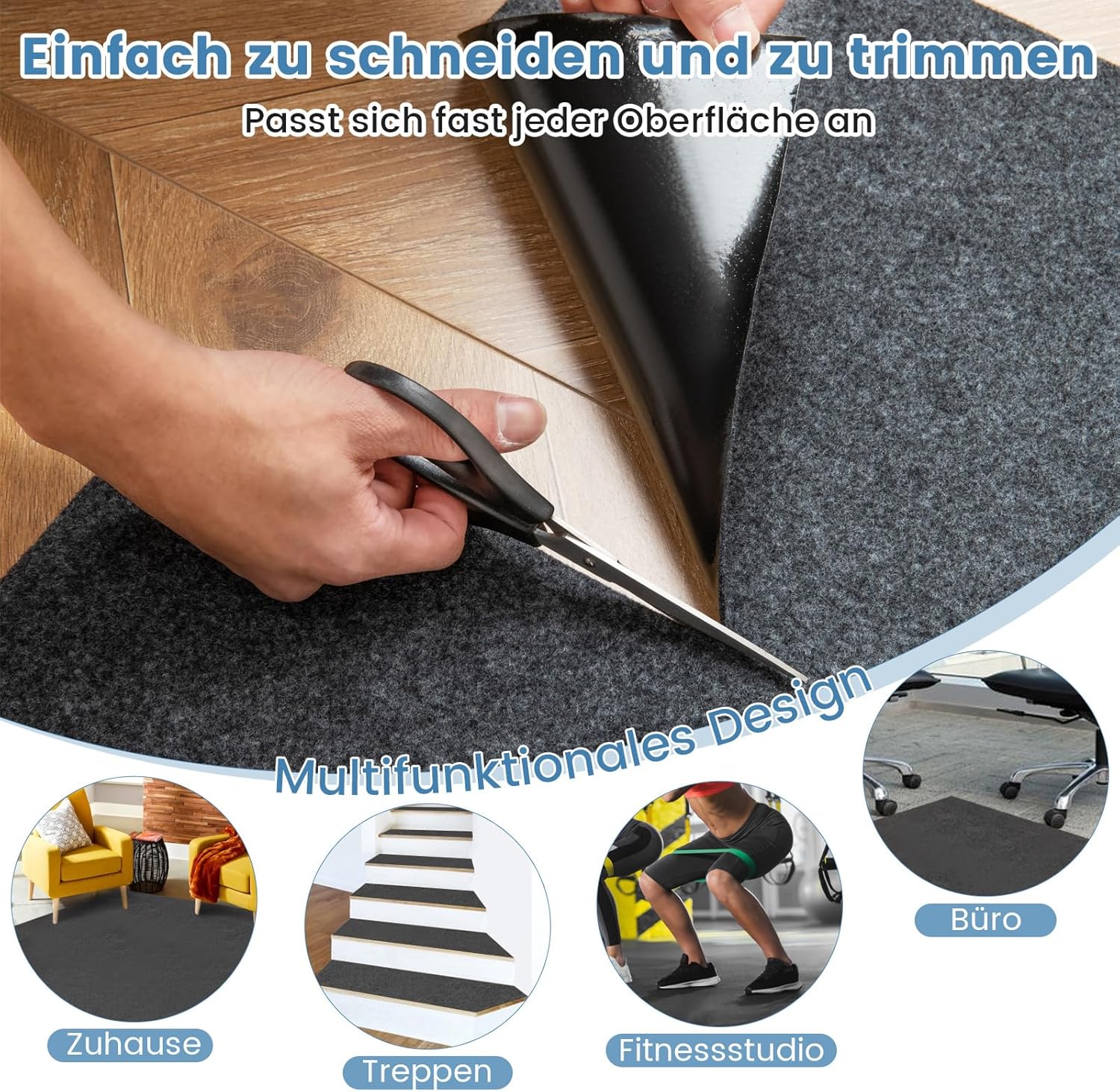 COSTWAY Garage Bodenmatte, 800 x 220 cm Auto Ölauffangmatte, Ölmatte rutschfest & wasserdicht & wiederverwendbar, Garagenmatte Antirutschmatte mit doppelseitigem Klebeband für Garage, Werkstatt