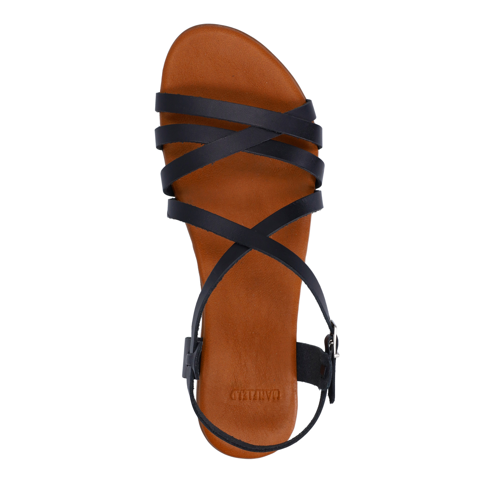 Zwarte leren sandalen