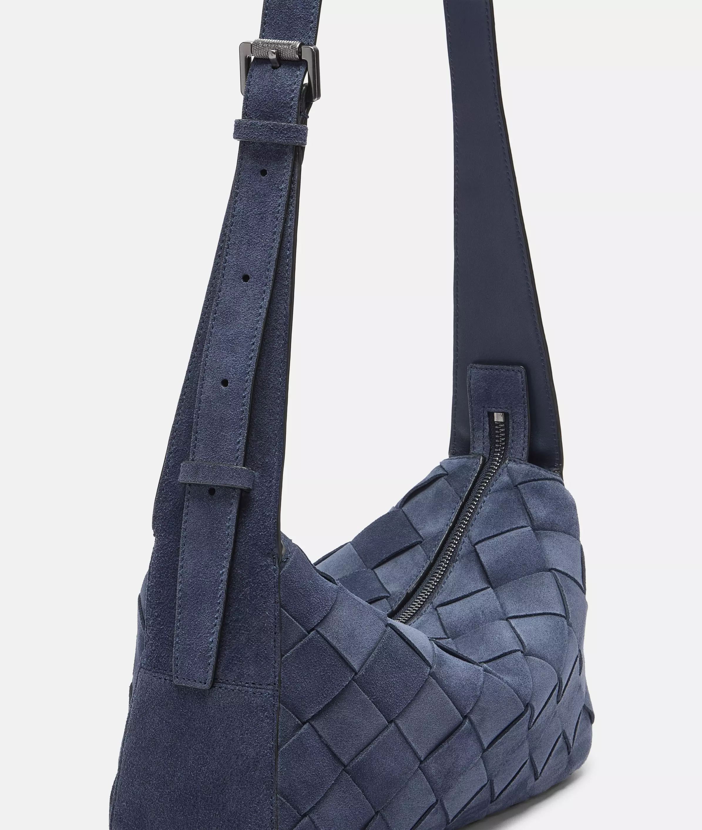 Sky II Hobo S Suede shoulder bag with diamond pattern