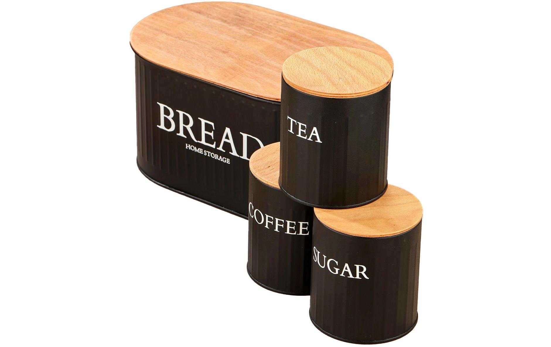 Brotkasten M0265 SchwarzAufbewahrungsboxen-Set (4 Stück)