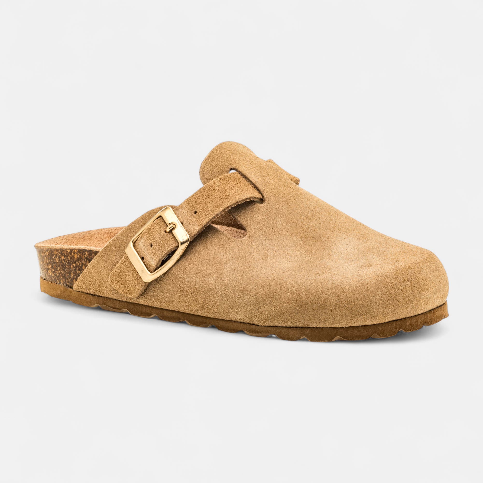 Mules semelle liège Fille en cuir beige